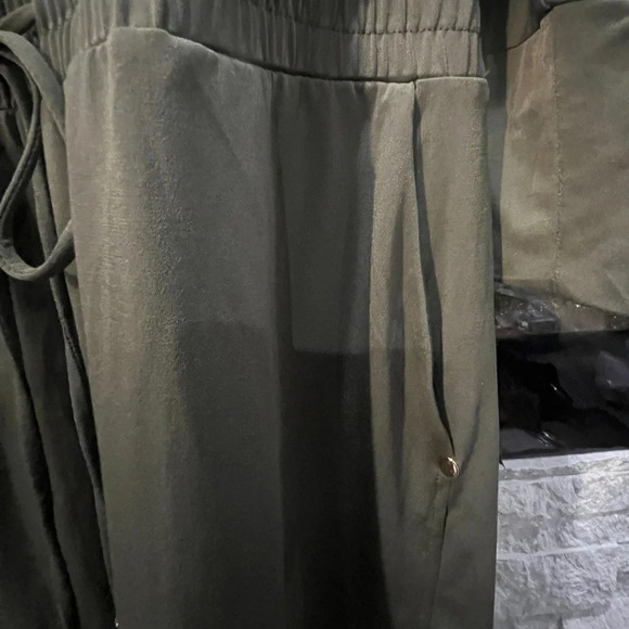 Marc NY Andrew Marc military green long sleeve waist tie dress size 10 - Picture 7 of 8